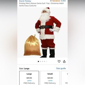 Santa Claus Costume Set with Accessories Brand New